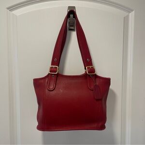Vintage Coach leather zippered mini tote shoulder bag